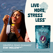Grateful Dead Gummies - Stay Mellow,  90-count bag, Live More Stress Less.