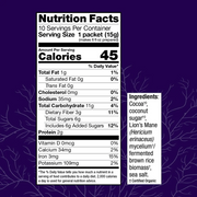 MycoBrew Cocoa, 5 oz box, Nutrition Facts.