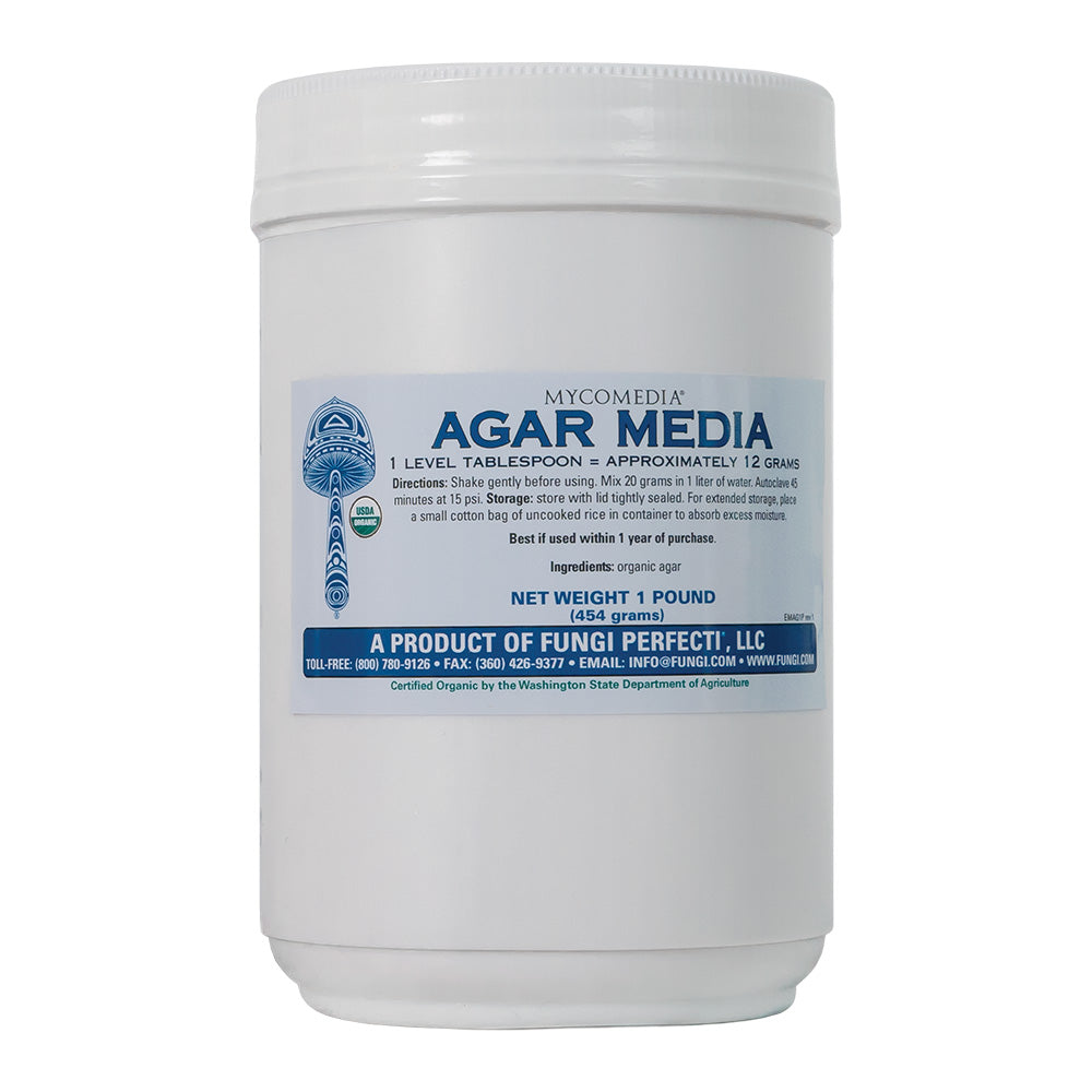 Agar Media 1 Pound - Fungi Perfecti's Agar Media blend (formerly called "Agar Agar") contains organic agar, a non-nutritive derivative of seaweed.